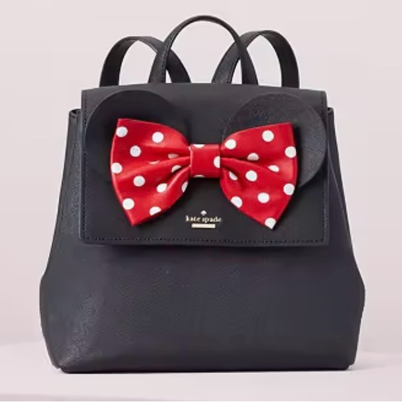 Kate Spade Disney Minnie Mouse Neema Black Backpack Red - Picture 13 of 13